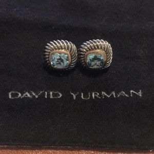 David Yurman 925 Albion Blue Topaz earrings